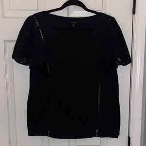 Banana Republic Black Flutter-Sleeve Women's Top XL